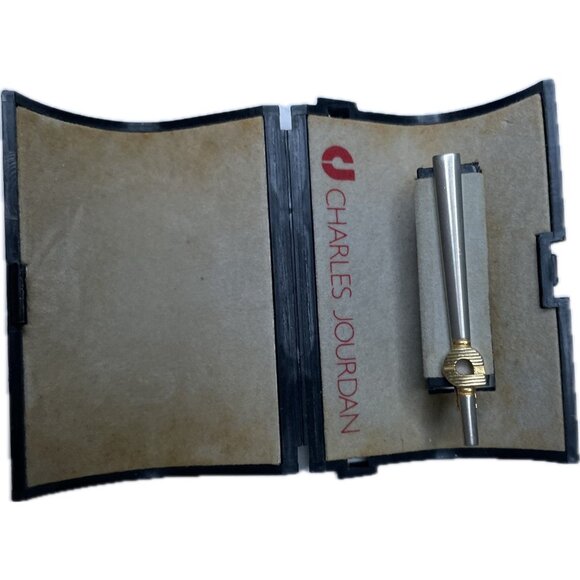 Lot Of 4 Tie Clips Metal Gold Uomo Charles Jourdan Trussardi Lancel Vintage - Picture 6 of 13